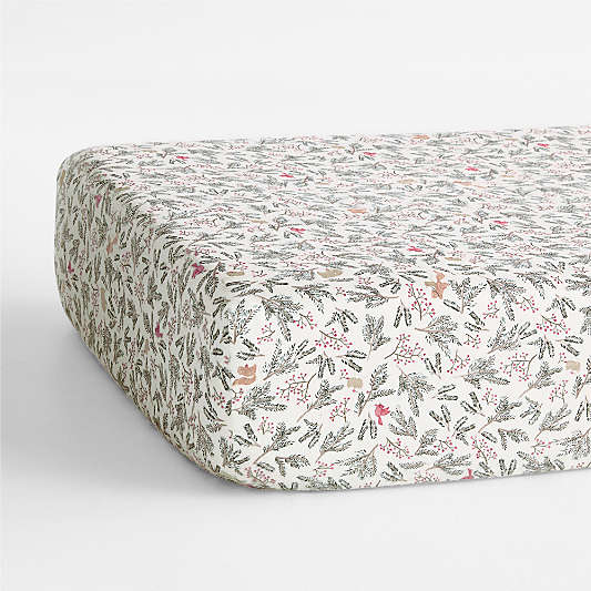 Supercozy Enchanted Winter Wonderland Organic Flannel Baby Crib Fitted Sheet