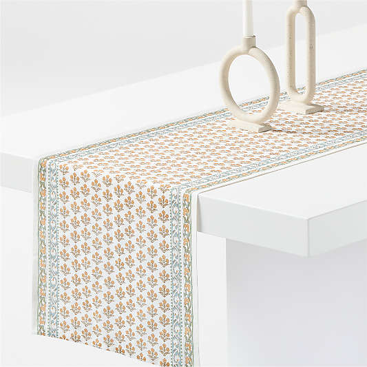 Spring Block Print 120" Table Runner