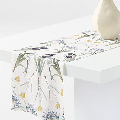 View Spring Floral Printed 120" Linen Table Runner details