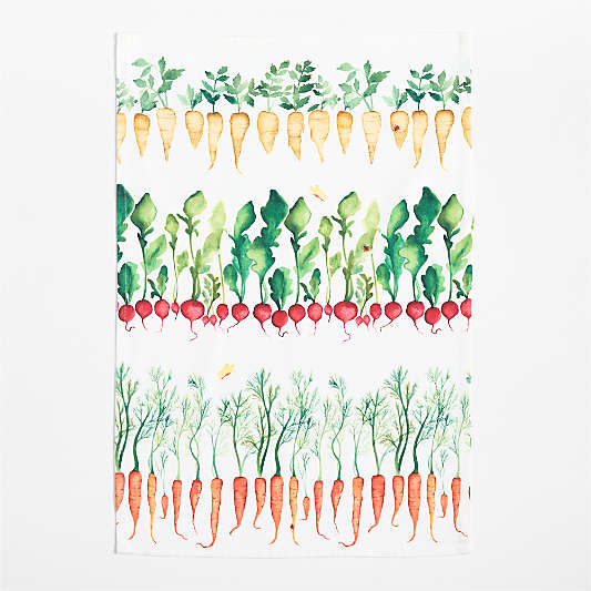 Spring Vegetable Printed Organic Cotton Kitchen Dish Towel