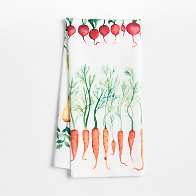 View Spring Vegetable Printed Organic Cotton Kitchen Dish Towel details
