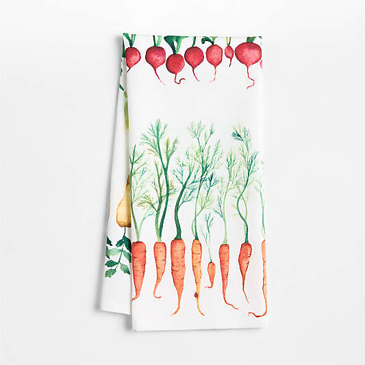 Spring Vegetable Printed Organic Cotton Kitchen Towel