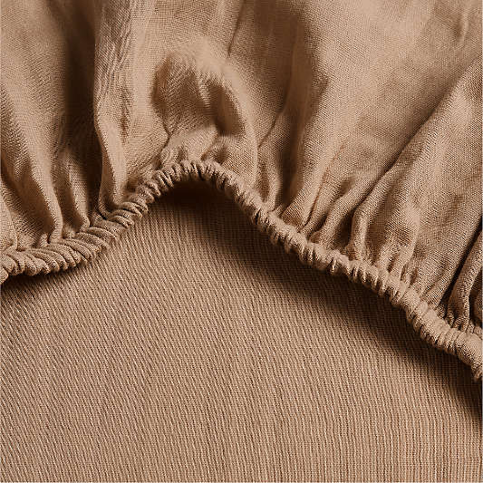 Supersoft Almond Brown 100% Organic Cotton Gauze Baby Bassinet Sheet