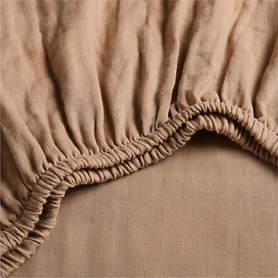Supersoft Almond Brown Organic Cotton Gauze Baby Crib Fitted Sheet