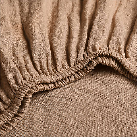 Supersoft Almond Brown Organic Cotton Gauze Baby Crib Fitted Sheet