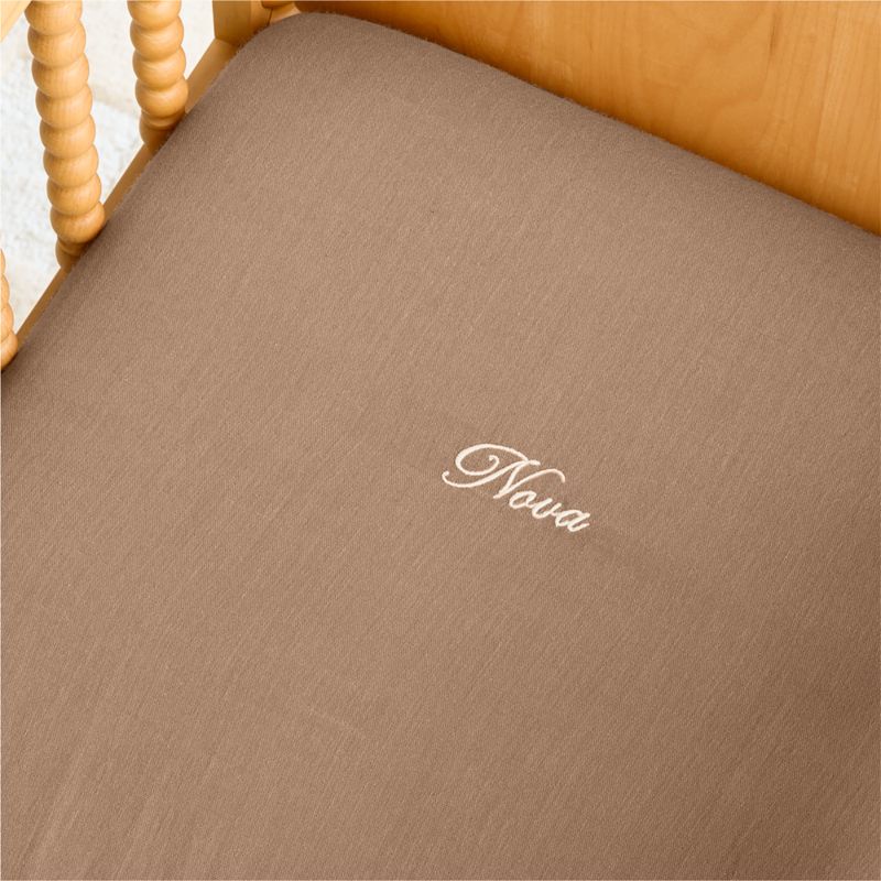 Supersoft Almond Brown 100% Organic Cotton Gauze Baby Bassinet Sheet - image 1 of 5
