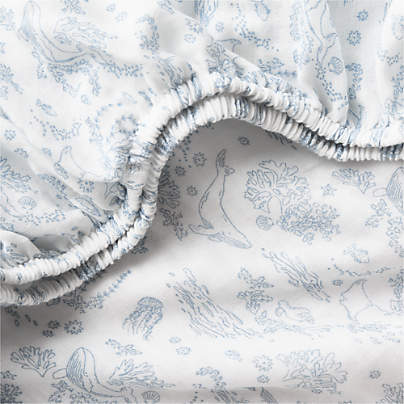 Supersoft Aquatic Life Organic Baby Crib Fitted Sheet
