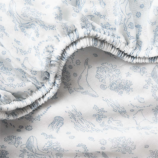 Supersoft Aquatic Life Organic Baby Crib Fitted Sheet