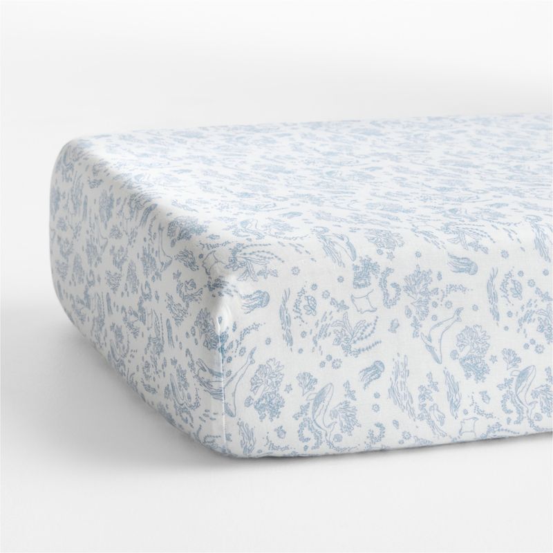 Supersoft Aquatic Life Organic Baby Crib Fitted Sheet - image 3 of 5