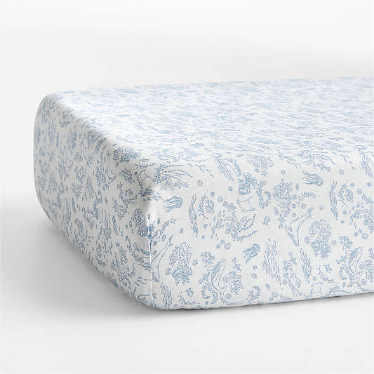 Supersoft Aquatic Life Organic Baby Crib Fitted Sheet