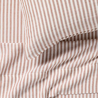 Supersoft Striped Brulee Brown Organic Cotton Gauze Kids Sheet Set