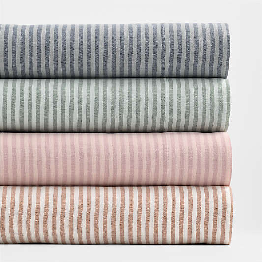 Supersoft Lilac Rose Striped 100% Organic Cotton Gauze Kids Full Sheet Set