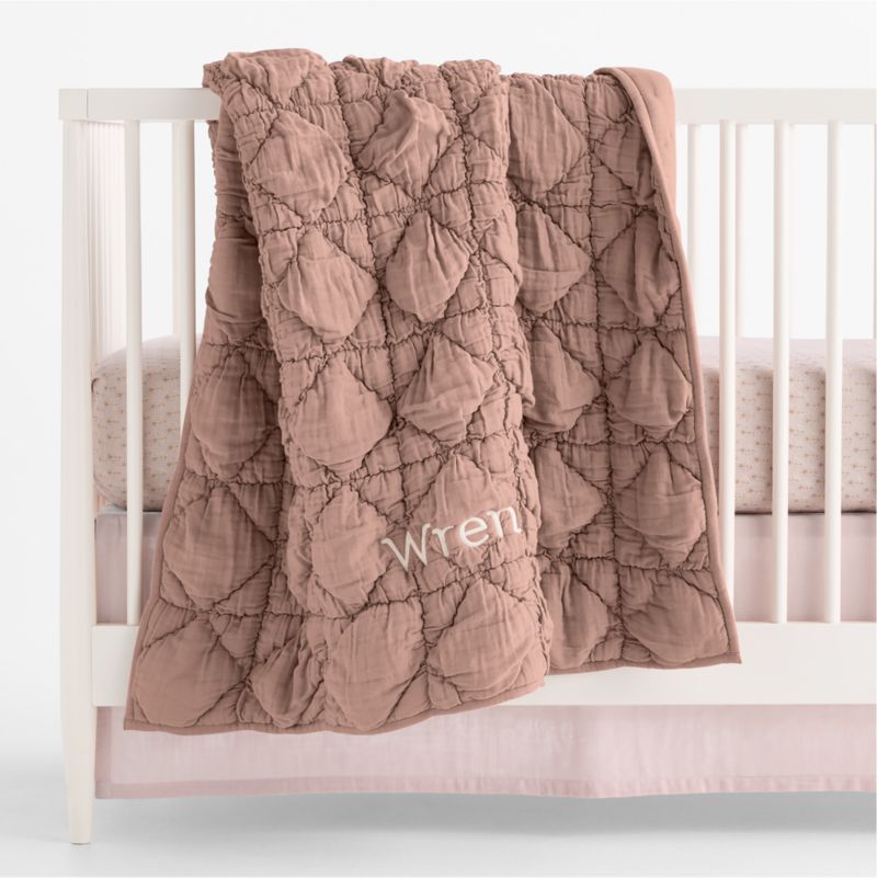Supersoft Buttercup Block Print Organic Cotton Gauze Baby Crib Fitted Sheet - image 4 of 5