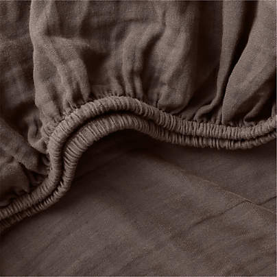 Supersoft Cacao Brown Organic Cotton Gauze Baby Crib Fitted Sheet