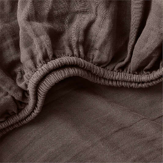 Supersoft Cacao Brown Organic Cotton Gauze Baby Crib Fitted Sheet