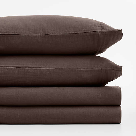 Supersoft Cacao Brown 100% Organic Cotton Gauze Kids Queen Sheet Set