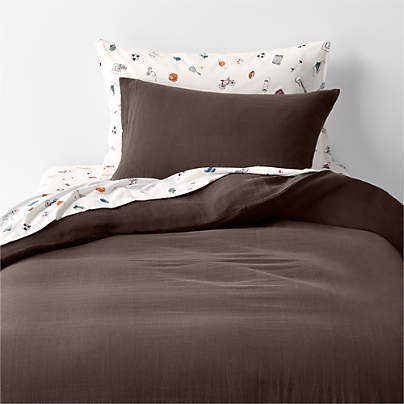 Supersoft Cacao Brown 100% Organic Cotton Gauze Kids Duvet Cover