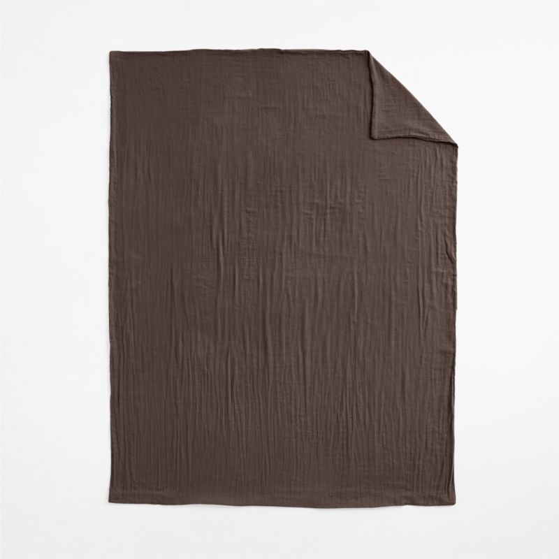Supersoft Cacao Brown 100% Organic Cotton Gauze Kids Twin Duvet Cover - image 2 of 10