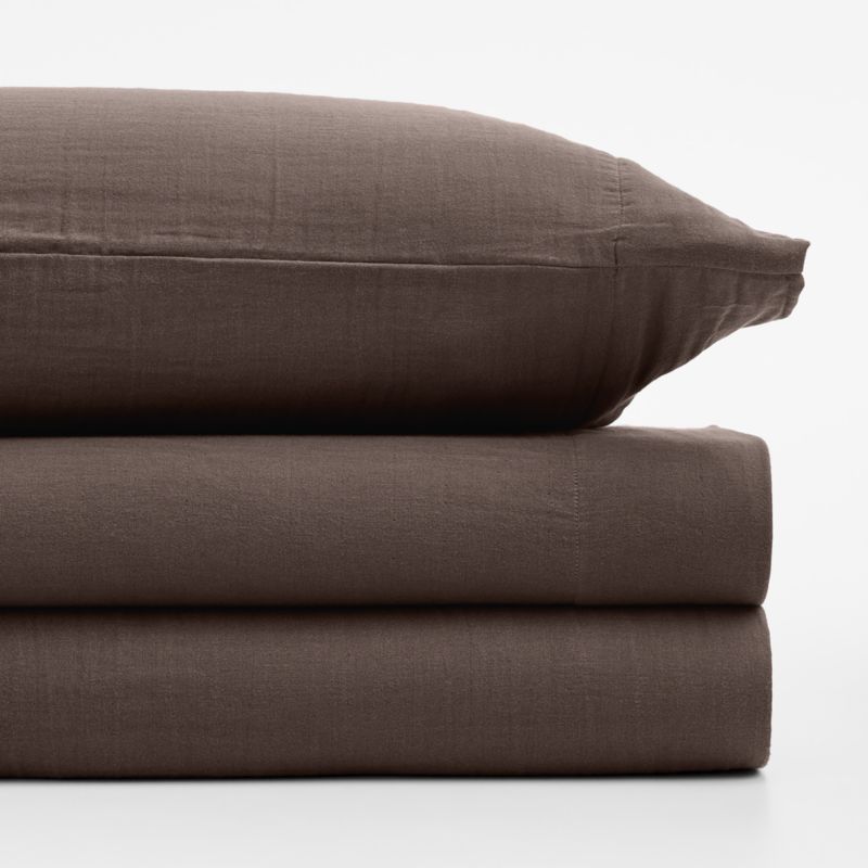 Supersoft Cacao Brown 100% Organic Cotton Gauze Kids Twin Sheet Set - image 1 of 6