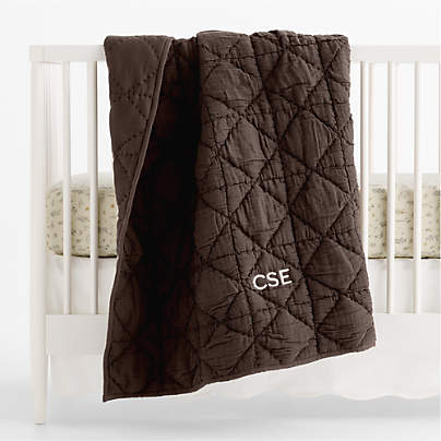 Supersoft Snuggle Puff Cacao Brown 100% Organic Cotton Baby Crib Quilt