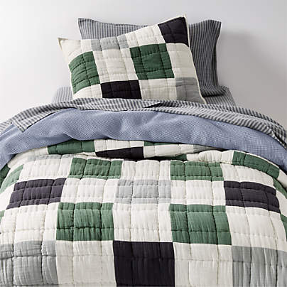 Supersoft Cool Toned Upcycled Gauze Kids Twin Quilt