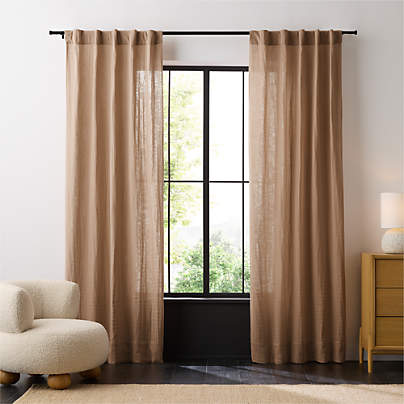 Supersoft Almond Brown 100% Organic Cotton Kids Curtain Panel 44"x96"