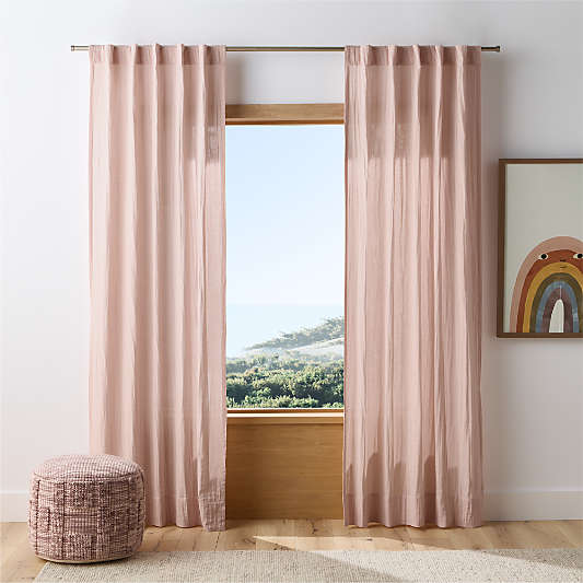 Supersoft Lilac Rose Organic Cotton Kids Curtain Panel