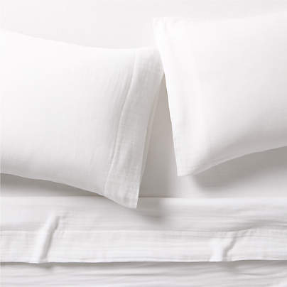 Supersoft Organic Cotton Gauze Crisp White King Bed Sheet Set
