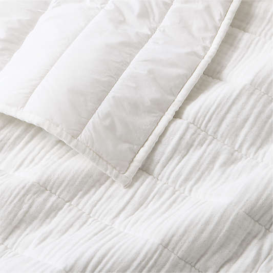 Organic Cotton Gauze Crisp White Channel Stitch Quilt