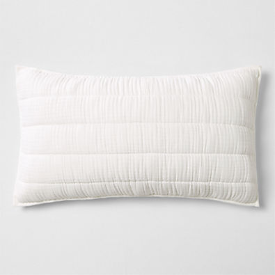 View Organic Cotton Gauze Crisp White King Quilted Bed Pillow Sham details