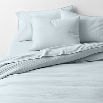 View Organic Cotton Gauze Pale Blue King Duvet Cover details