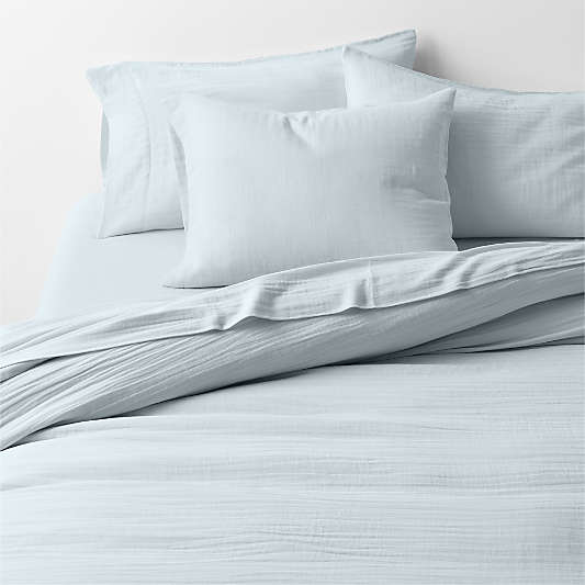 Organic Cotton Gauze Pale Blue Duvet Cover