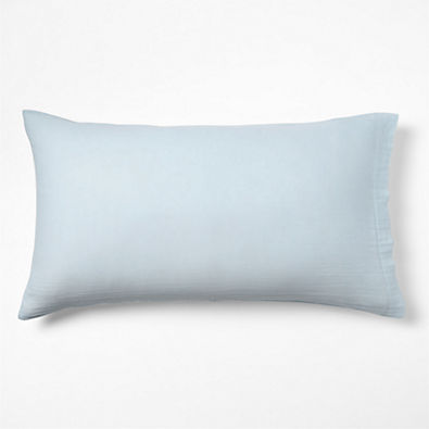 View Organic Cotton Gauze Pale Blue King Bed Pillow Sham details