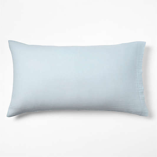 Organic Cotton Gauze Pale Blue King Bed Pillow Sham