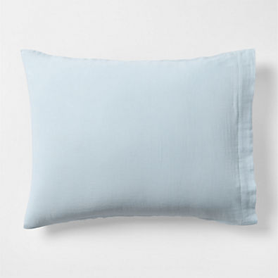 View Supersoft Organic Cotton Gauze Pale Blue Standard Bed Pillow Sham details