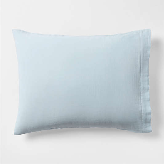 Organic Cotton Gauze Pale Blue Bed Pillow Sham