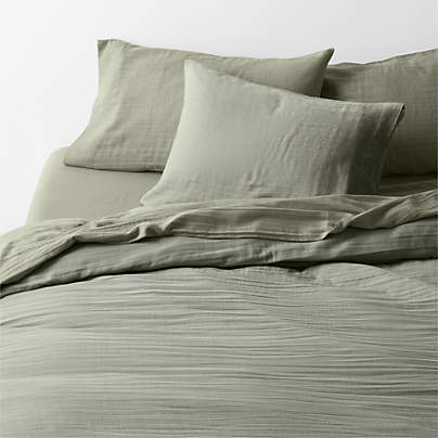 Supersoft Organic Cotton Gauze Shadow Sage  Full/Queen Duvet Cover