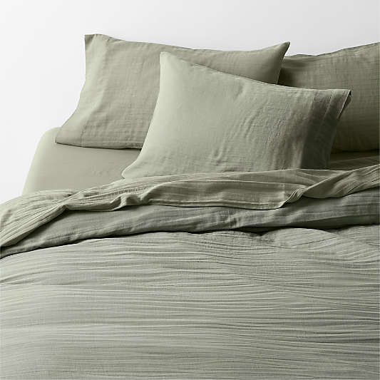 Supersoft Organic Cotton Gauze Shadow Sage King Duvet Cover