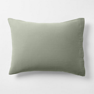 View Supersoft Organic Cotton Shadow Sage Green Standard Bed Pillow Sham details
