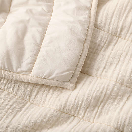 Organic Cotton Gauze Undyed Channel Stitch Quilt