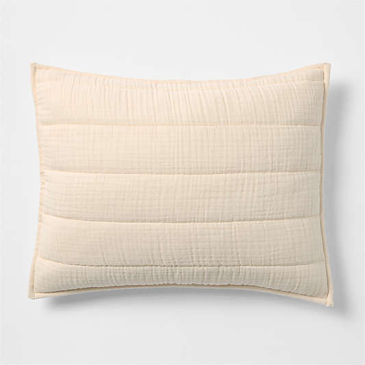 Organic Cotton Gauze Undyed Quilted Bed Pillow Sham