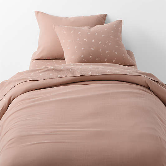 Supersoft Violet Rose Organic Cotton Gauze Kids Full/Queen Duvet Cover