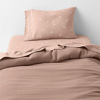 Supersoft Violet Rose 100% Organic Cotton Gauze Toddler Duvet Cover