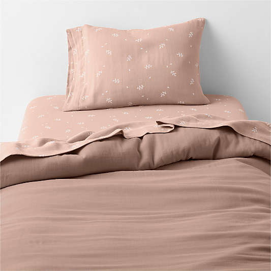 Supersoft Violet Rose 100% Organic Cotton Gauze Toddler Duvet Cover