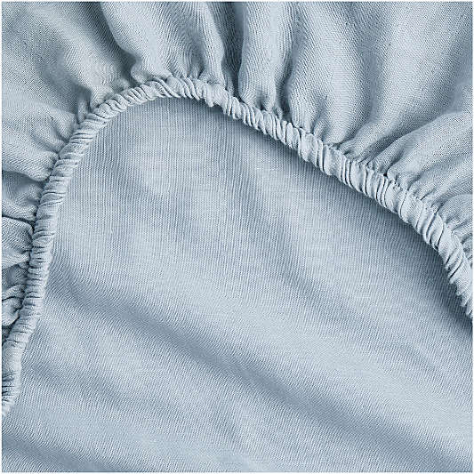 Supersoft Light Blue 100% Organic Cotton Gauze Baby Bassinet Sheet