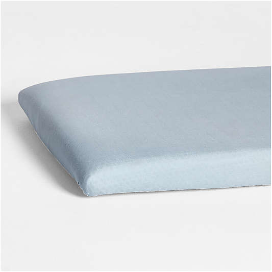 Supersoft Light Blue Organic Cotton Gauze Baby Bassinet Sheet