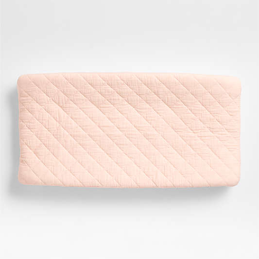 Supersoft Pale Pink Organic Cotton Gauze Baby Changing Pad Cover