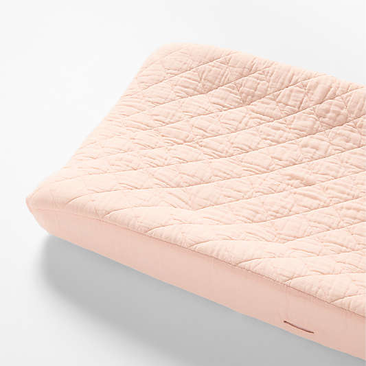 Supersoft Pale Pink Organic Cotton Gauze Baby Changing Pad Cover