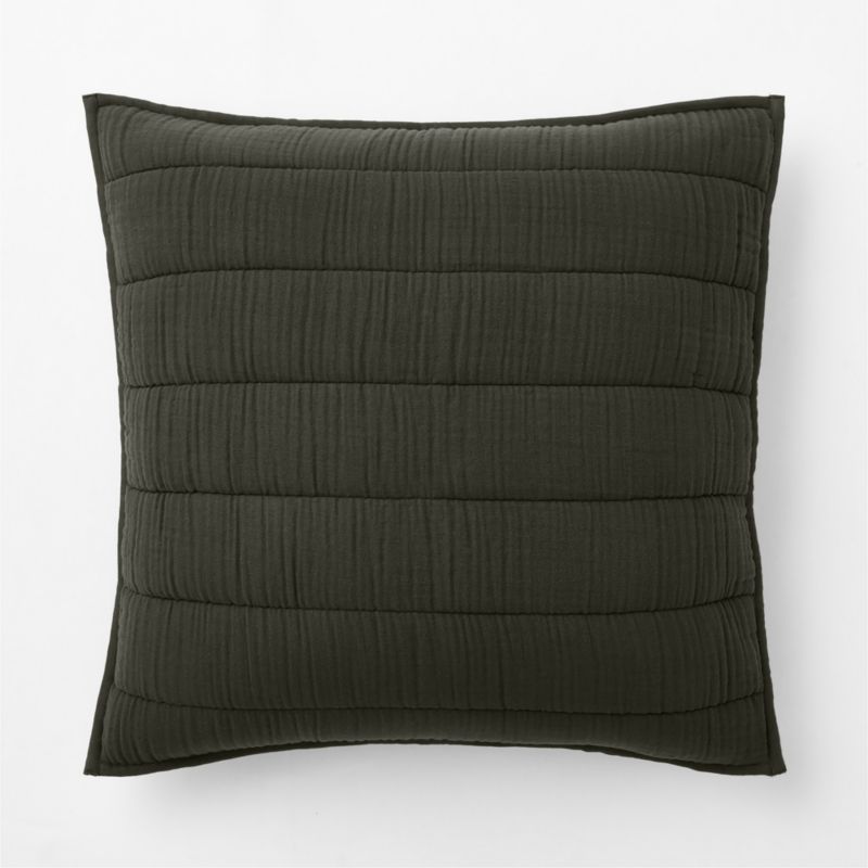Organic Cotton Gauze Ficus Green Euro Quilted Bed Pillow Sham - image 6 of 7