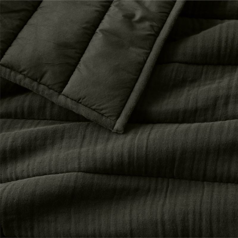 Organic Cotton Gauze Ficus Green Standard Quilted Bed Pillow Sham - image 2 of 6